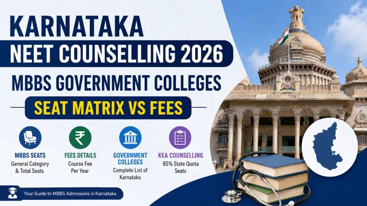 Karnataka NEET Counselling 2026: MBBS Government Colleges Seat Matrix vs Fees
